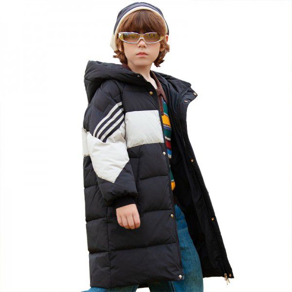 Children's down jacket for girls, medium to long children's clothing for boys, medium to large children, thickened western-style winter coat