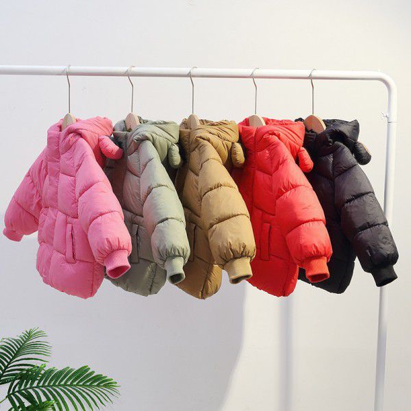 Children's clothing, children's down cotton jacket, thickened short style, boys and girls, and children's winter coat 