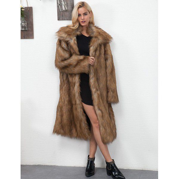 Winter women's oversized artificial fur coat, long slim fit, thickened warm coat, coat