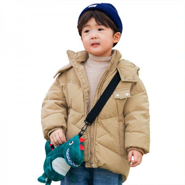 Children's down jacket, boys medium length cartoon children's clothing, boys Korean version, small and medium-sized children's winter coat