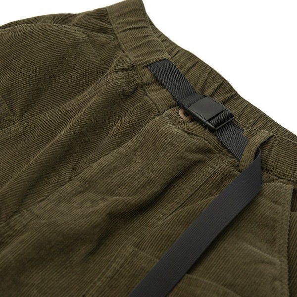 Autumn style solid color corduroy workwear pants, Japanese retro stock cut large pocket casual pants for men