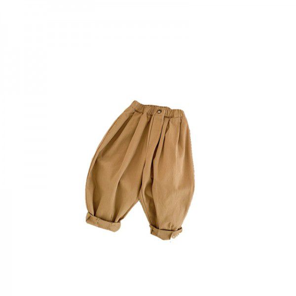 Children's pants Spring style small and medium-sized children's radish pants Trendy and cute, handsome long pants Wide legs 