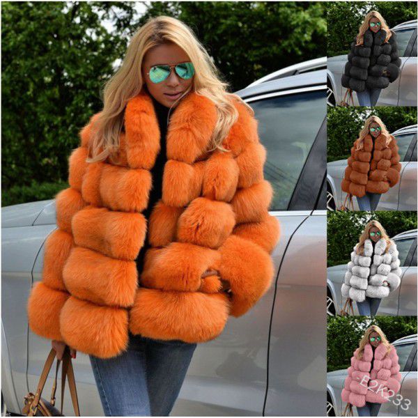 Autumn and Winter New Fur Coat Women's Imitation Fur Coat Fox Hair Splice
