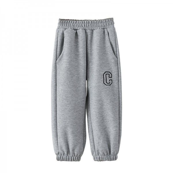 Spring and Autumn Children's Sports Pants: Big boys wearing cotton sanitary pants with pockets, girls' leggings, boys' casual pants, children's pants 