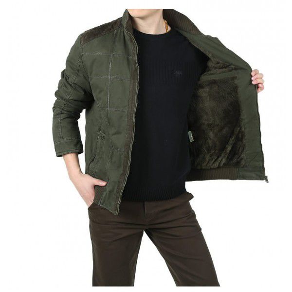 Winter cotton jacket for men, plush middle-aged cotton jacket for men, oversized jacket for men, jacket for men
