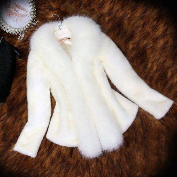 Winter new faux fur coat for women, medium length faux mink fur coat, short coat