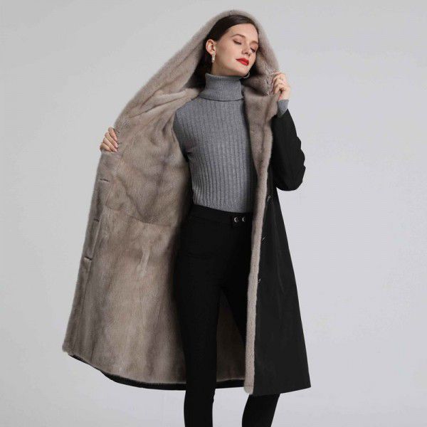 Pai Overcomes Women's Winter Fur New Diak Inner Tank Detachable Diak Coat Mink Coat Nick Coat